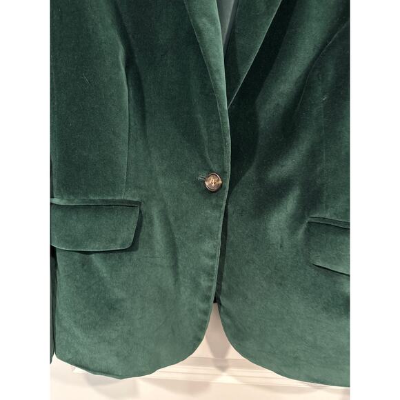 Talbots Forest Green Velvet Blazer, 18 - Picture 3 of 5